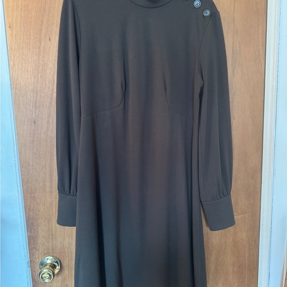 Grace Sophisticated Long Sleeve Dress in olive green new with tags